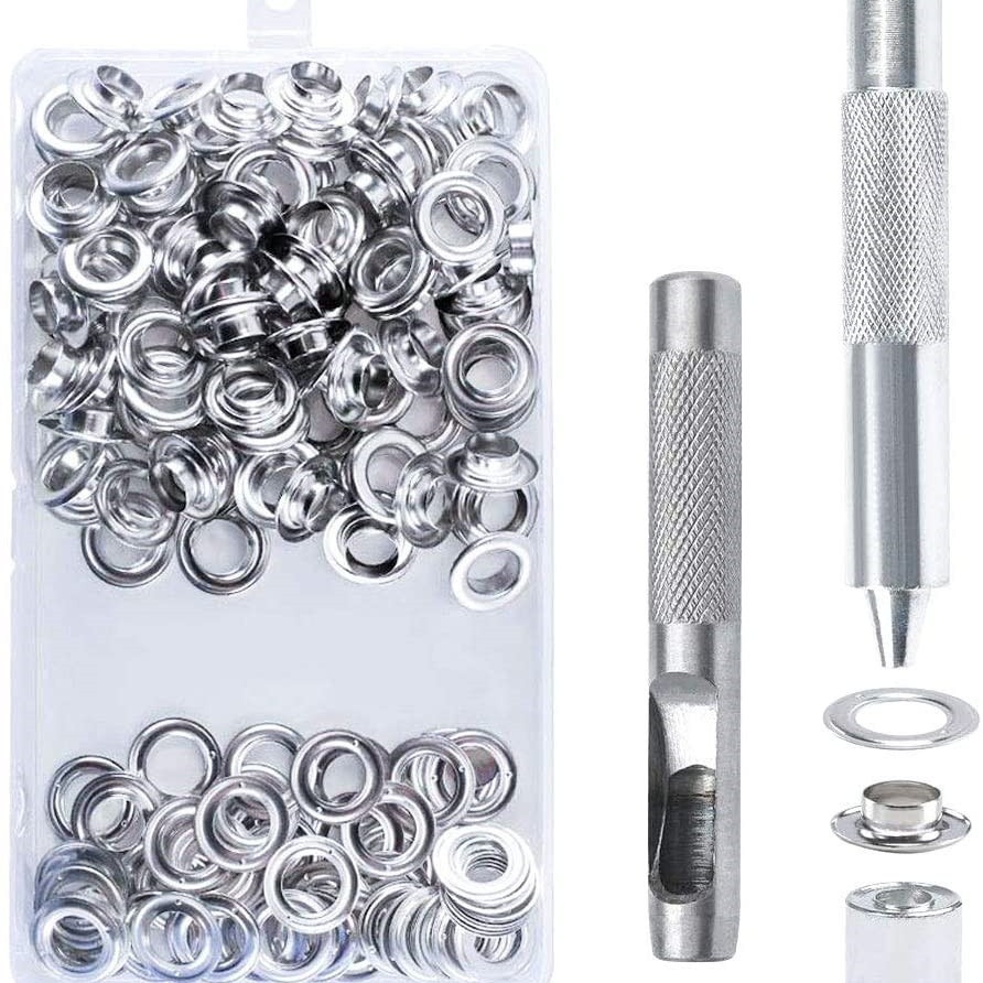 100 sets de diámetro interior de 14MM de cobre agujero de aire de metal de protección del medio ambiente ojal hebilla de lona tienda de hebilla redonda para transfronteriza