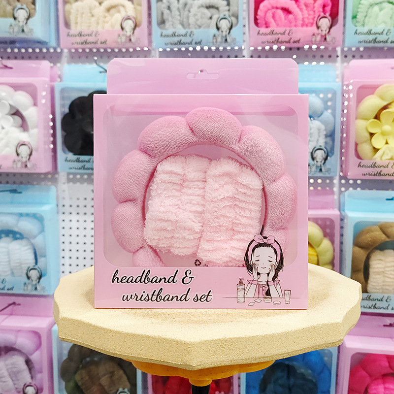 Nueva esponja de lavado de cara de Amazon, diadema de nubes, maquillaje de belleza, diadema de todo fósforo, diadema, horquilla, juego de caja de regalo