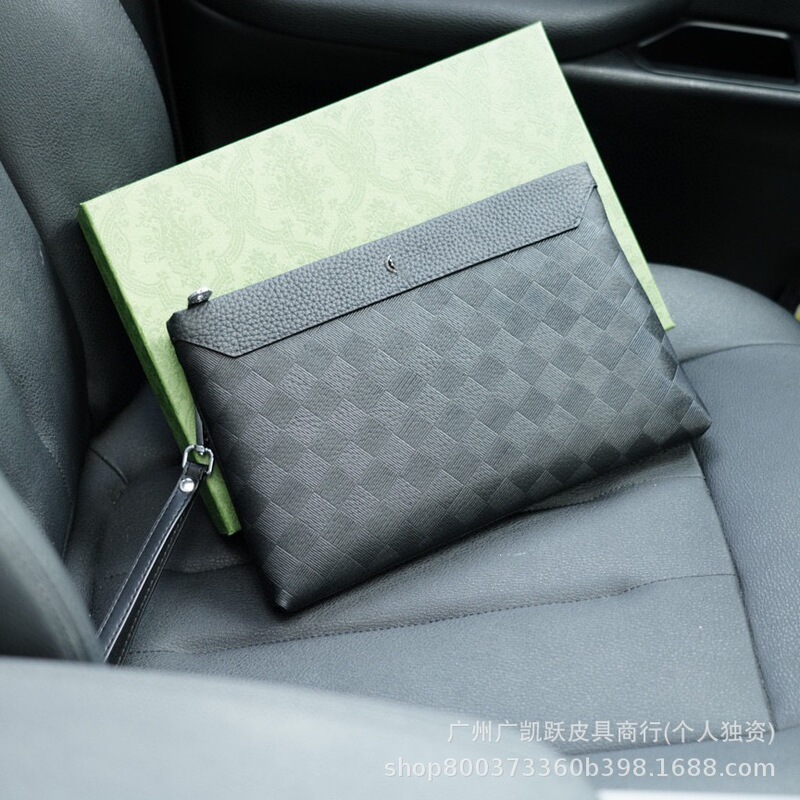 W Baolong Men's Bag Luxury Men's Clutch Large Capacity Envelope Bag High-End 2024 New Fashion Hand-Held Business Bag