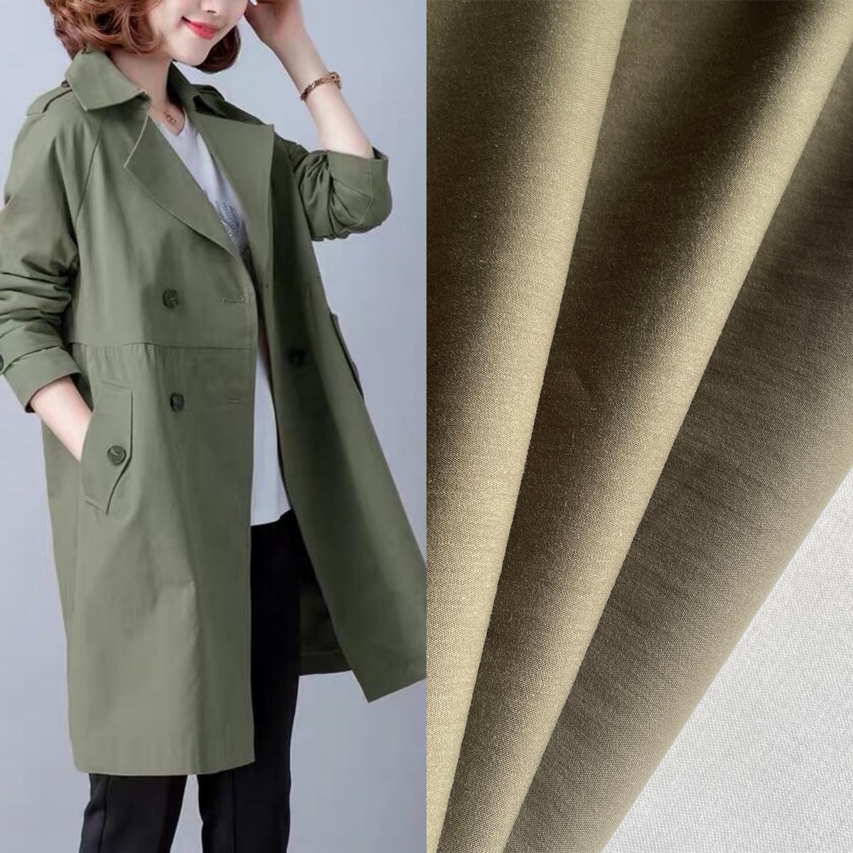 【直销】 21S棉锦交织磨毛面料 风衣夹克休闲服时装面料