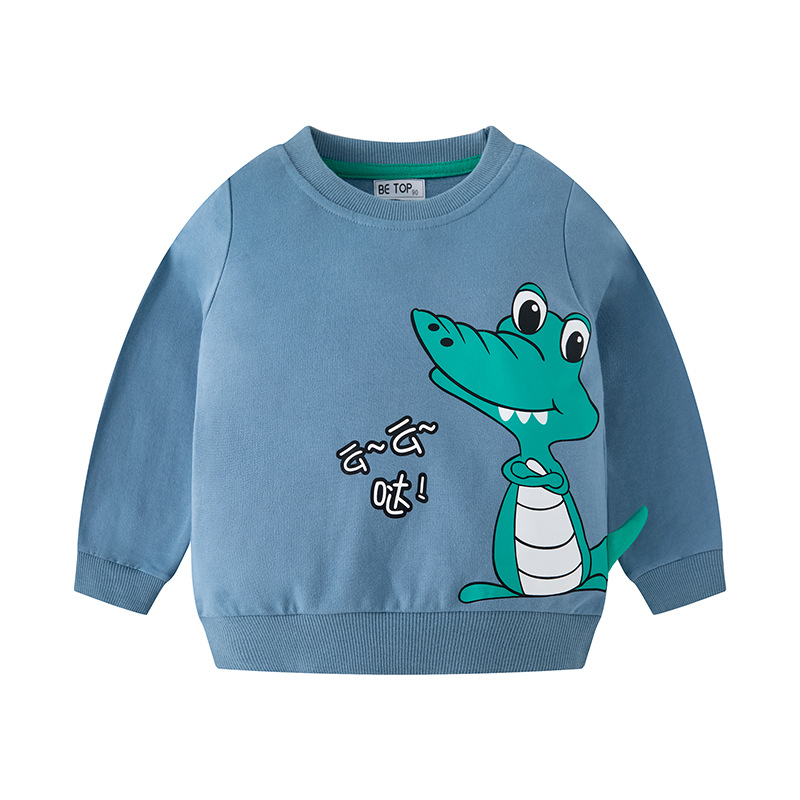 Sudadera para Niños, Primavera y Otoño 2025, Camiseta Infantil con Cuello Redondo y Estampado de Dinosaurios, Top Deportivo de Manga Larga, Ropa Infantil al por Mayor, Dropshipping image 7