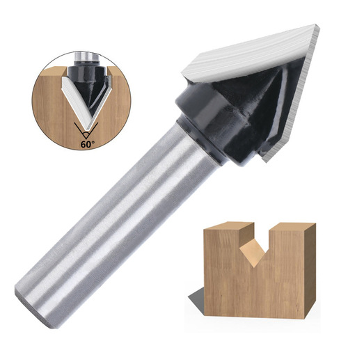 Cross-border new 8mm handle V-shaped knife 8*16 60 degrees woodworking milling cutter black wholesale