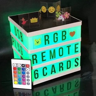 Home decoration LED letter sheet 15cm jigsaw puzzle light box home decoration colorful remote control color changing four-sided light box