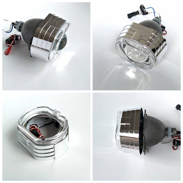 Nueva guía de luz cubierta integrada de 3 pulgadas de lente cuadrada Xiaobao cubierta decorativa Escudo de luz caballo LED Ángel ojo luz diurna altura de la luz