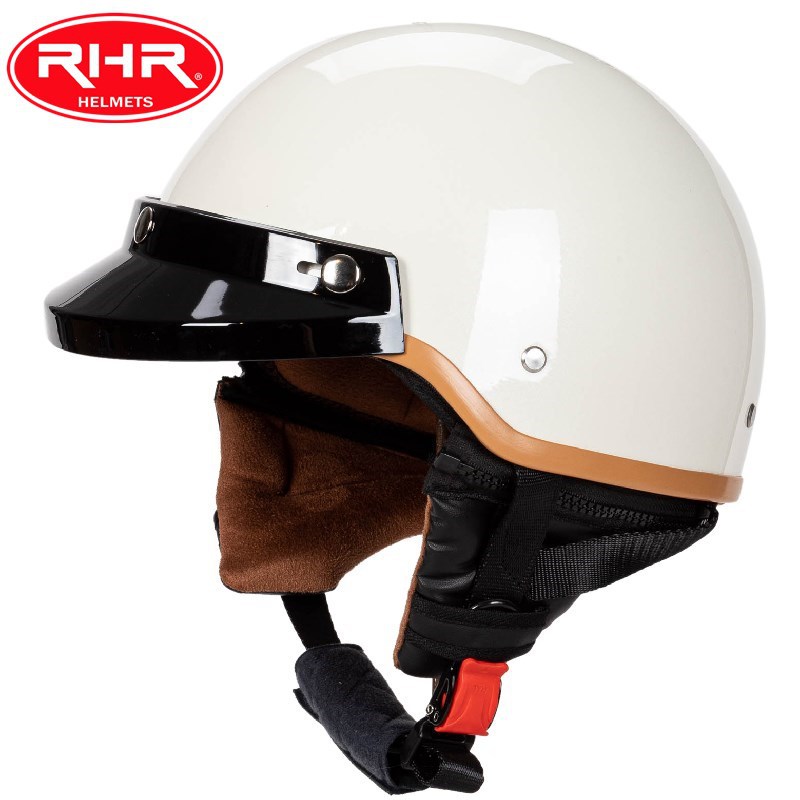 Vintage pusķivere ar malu ar noņemamu motocikla ķiveri ar priekšautiņu Elektriskā veloķivere Halewind_voghion.com