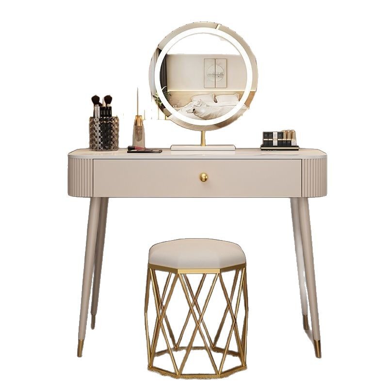 Mesa de madera maciza mesa de madera maciza mesa de dormitorio modesta mesa de maquillaje de red simple mesa de maquillaje de lujo luz mesa de maquillaje