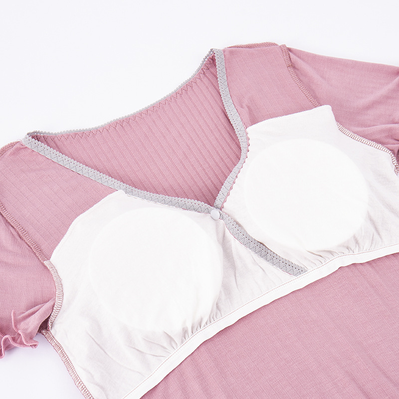 180-pound postpartum & maternity loungewear set: Plus-size, lightweight V-neck modal sleepwear for pregnancy, nursing, and breastfeeding.