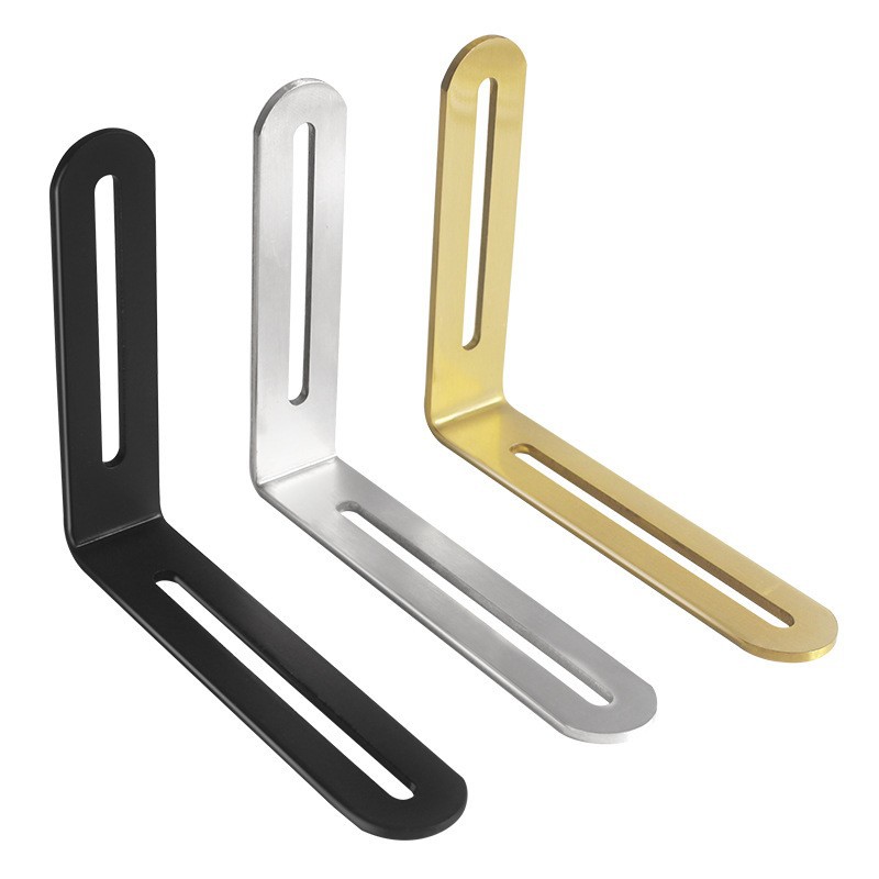 Long Hole Stainless Steel Angle Code 90 Degree Right Angle Holder Triangle Bracket Adjustable Connector L-shaped Laminates Straight Sheet