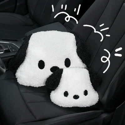 White Dog All-Season Car Interior Headrest