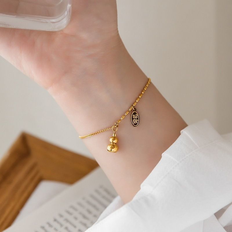 Lucky Calabash tobillera mujer nuevo estilo chapado en oro de 18 quilates sexy moda nicho no se desvanece