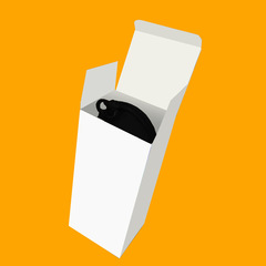 Black brushed surface hard cardboard box with hook, EVA zipper sunglasses packaging hard cardboard sunglasses box