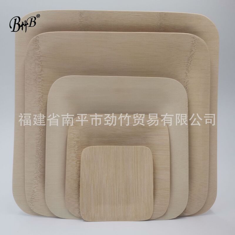 Disposable Biodegradable Bamboo Plates Barbecue Plates Salad Plates Lunch Plates Can Be Printed with Logo Environmentally Friendly Tableware Environmentally Friendly and Biodegradable