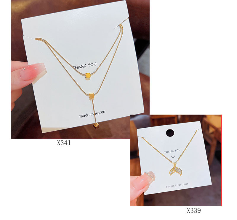 Fashion Geometric Bear Butterfly Titanium Steel Inlay Artificial Pearls Zircon Pendant Necklace Colorza_colorza_4