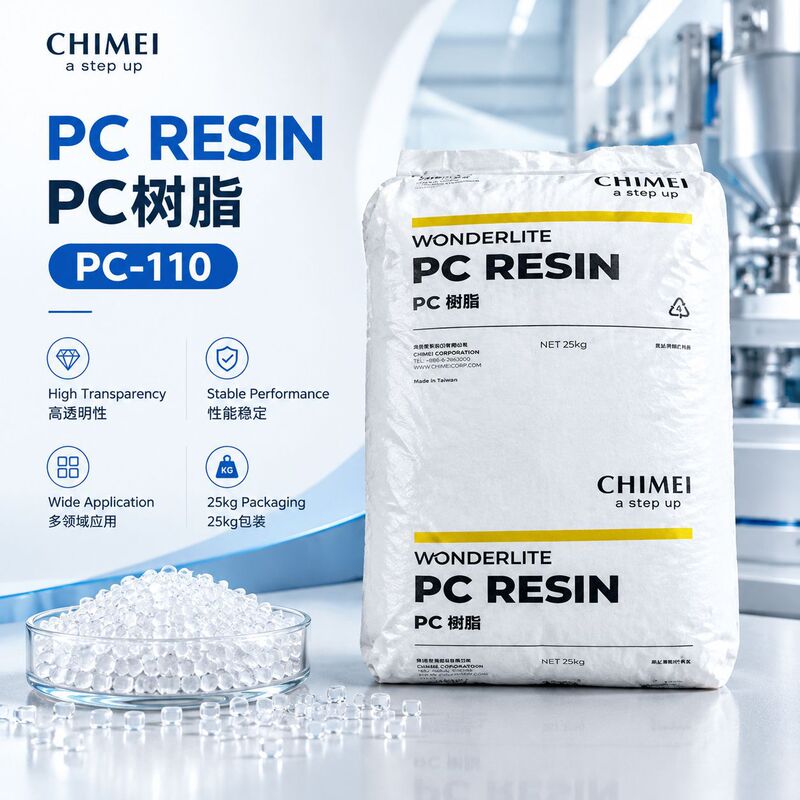 PC Taiwan Chimei PC-110, injection-grade plastic pellets specifically for automotive lampshades and electrical enclosures, transparent grade