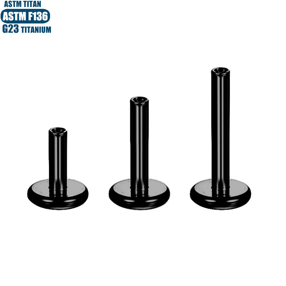 F136 Titanium Alloy Lip Stud Rod Flat Base 16g Ear Stud Replacement Rod Jewelry Rod Internal Thread Round Base Piercing Jewelry detail image 7