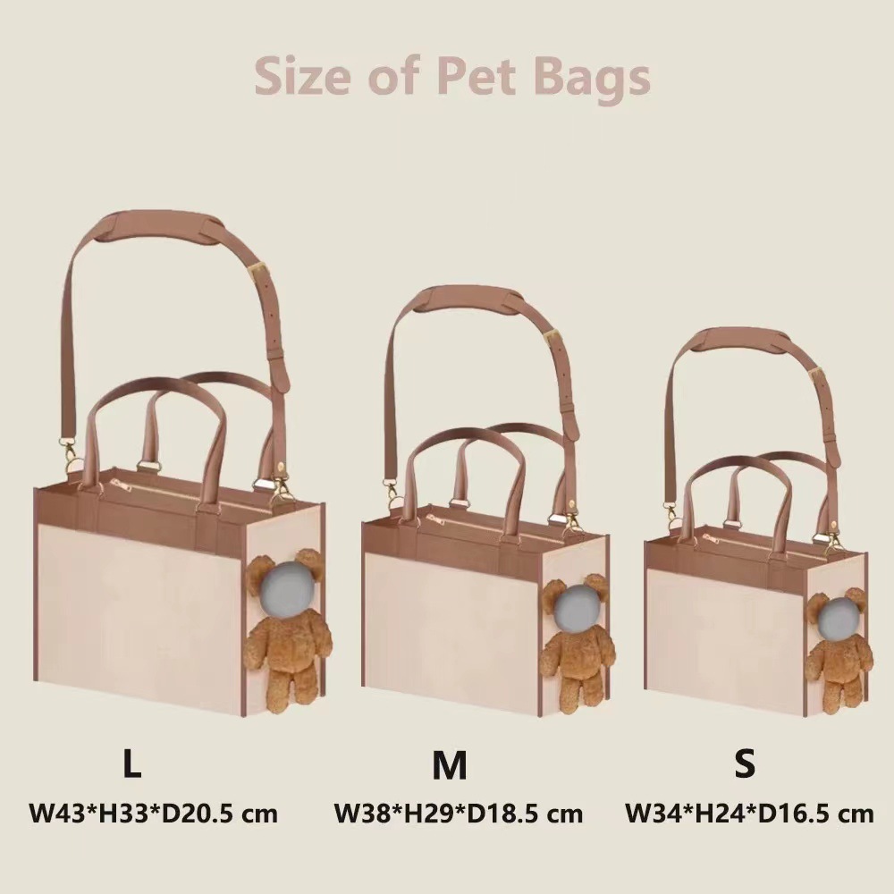 Borsa a tracolla grande portatile con testa aperta per animali domestici, borsa a mano con orso, per esterni, 2025_voghion.com