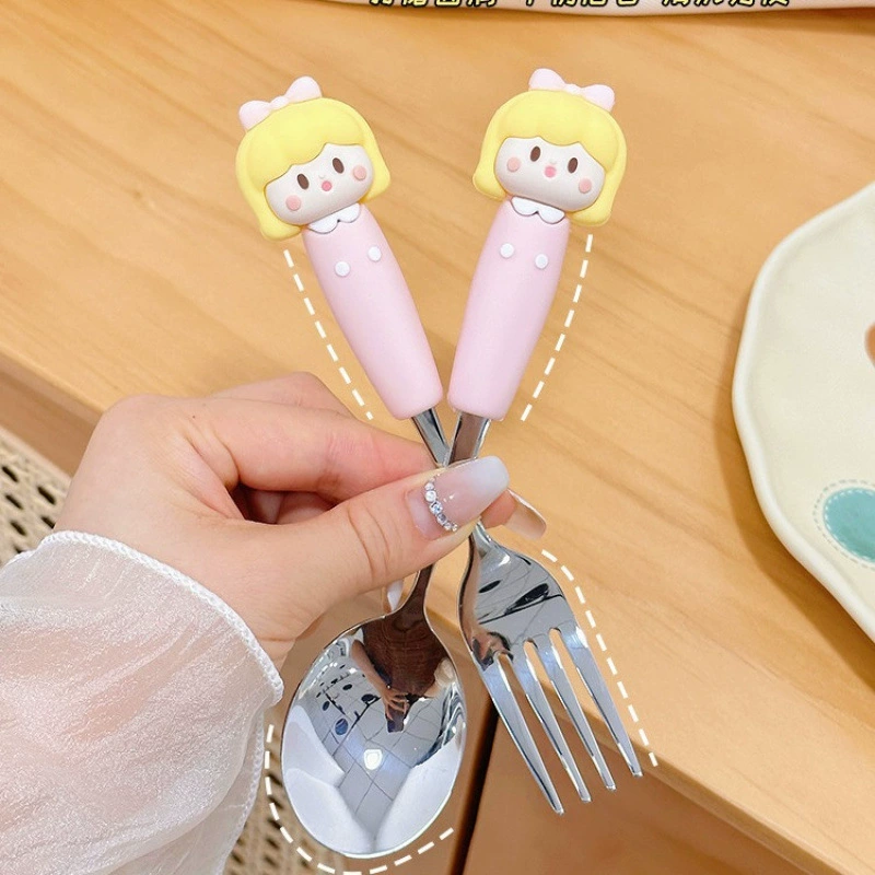 Детская ложка из нержавеющей стали с сердечком, симпатичная кухонная ложка для еды детям, ложка для супа на одно лицо