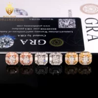 Новые горячие продажи S925 серебряные серьги-гвоздики с инкрустацией муассанита квадратной формы оптовая поставка повседневные серьги-гвоздики