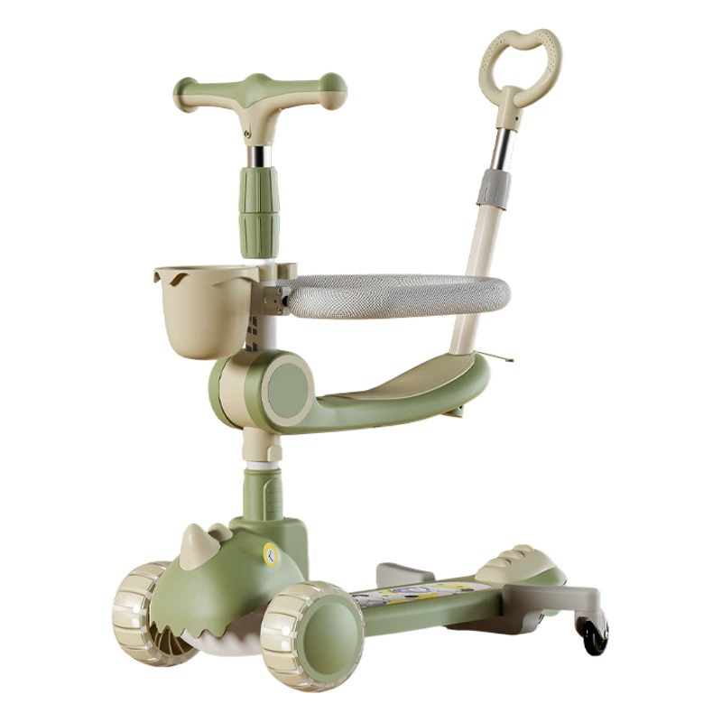 Многофункциональный самокат «пять в одном» для детей от 3 до 6 лет, детский самокат «три в одном», который можно использовать для сидения и катания.