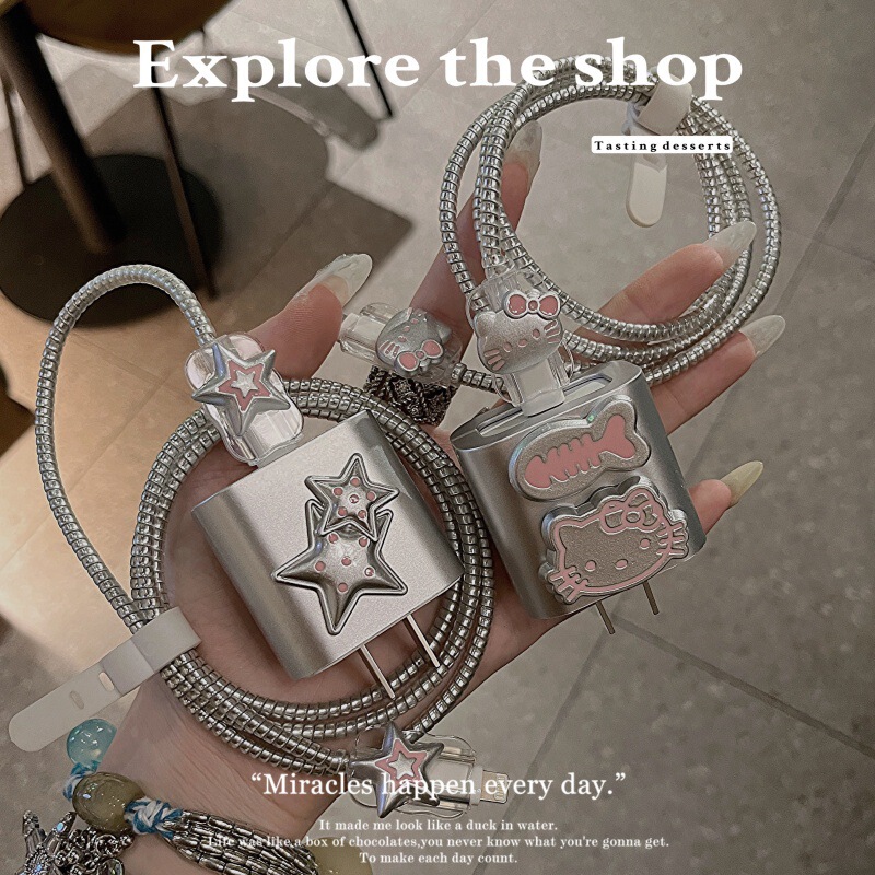 Cartoon data cable protective cover 20w for Apple 15 charger iPhone14 13promax female 12 fast charge