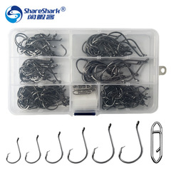 Fishing Tackle Wholesale Eagle Mouth Fish Hook 7384 High Carbon Steel Sea Fishing Octopus Hook with Barbed Angling Mouth Bass Hook Set
