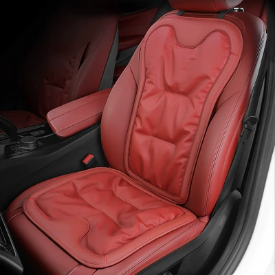 row integrated three-piece seat cushion | Seat cushion, seat cover - volcano-red-front-seat-cushion-backrest-2-pack-mercedes-benz-car-logo