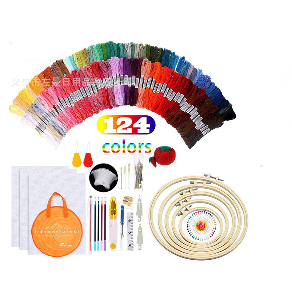 @Upgraded model + 124 color thread + imitation bamboo embroidery circle (plastic)