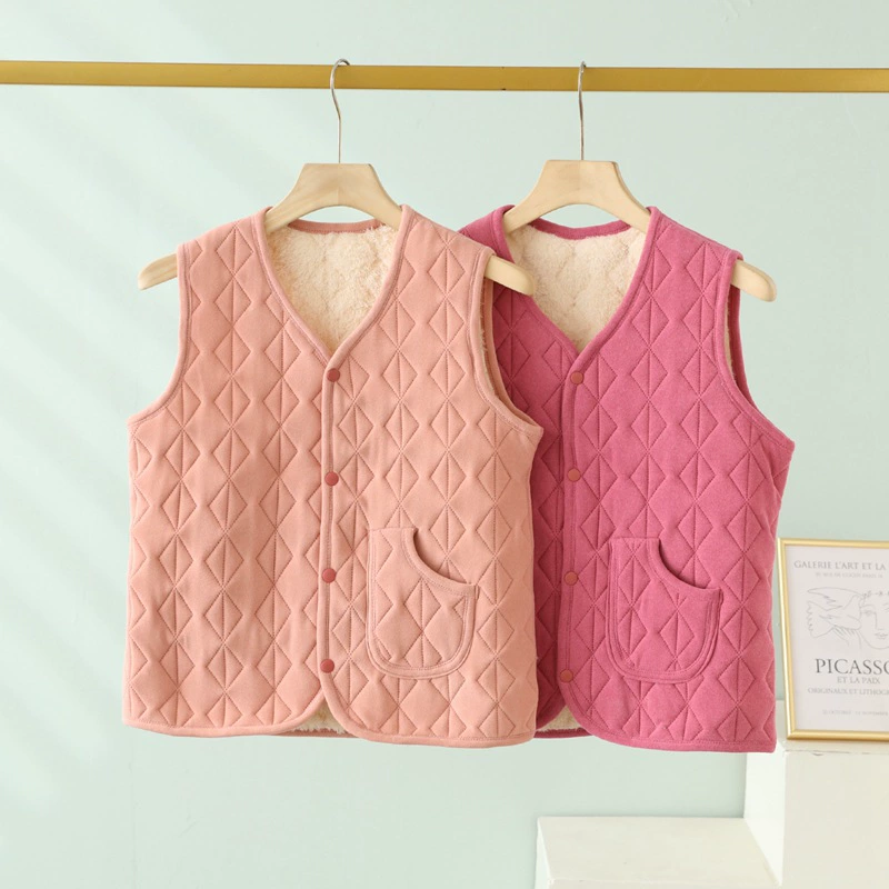 Утолщенный женский жилет на флисовой подкладке с холодостойким теплым бархатным жилетом для матери, зимний жилет для среднего и пожилого возраста 2023