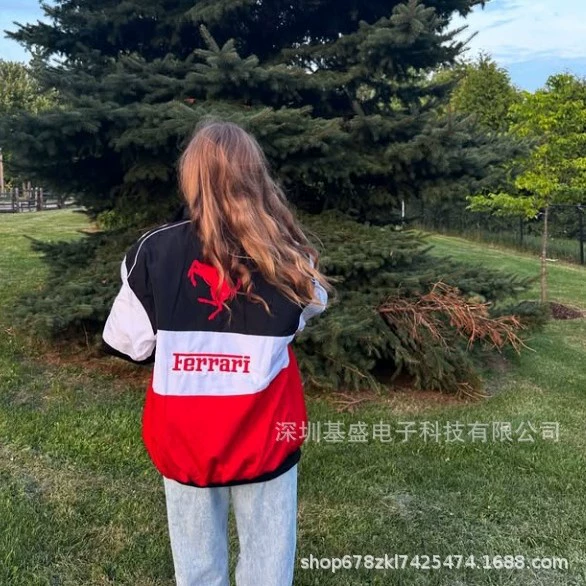 Ferrari, гоночная машина, модная пуховая куртка для любимого, с вышивкой, европейский стиль, индивидуальный пошив