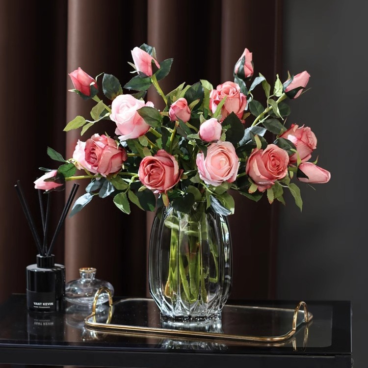 Simulación de flores búlgaras 2 flores de flores de flores de la mesa de comedor ramo de flores de boda pequeño lote de distribución