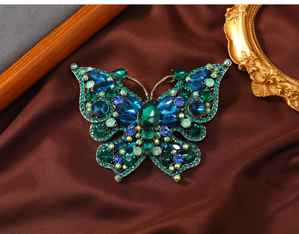 70g Weight Brooches Classification Party Occasion Retro Pin Butterfly Alloy Rhinestone Women's Brooches