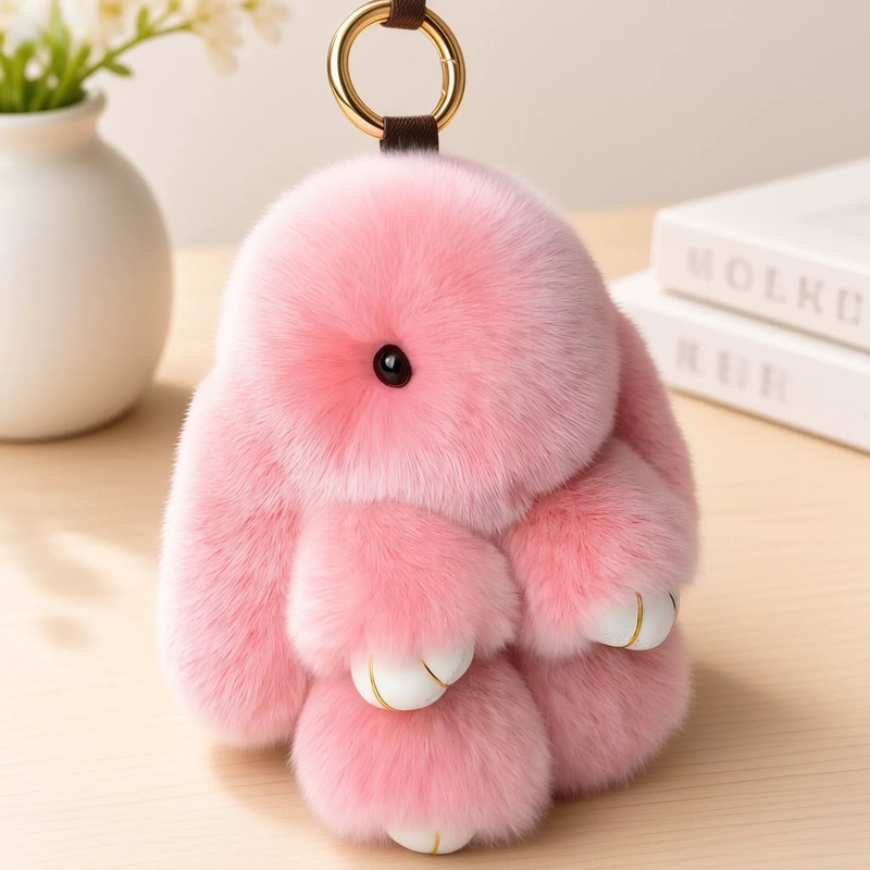 Imitation Rex Rabbit Fur Exquisite Plush Keychain Bag Pendant Cute Little Rabbit Plush Toy Imitation Rex Rabbit Fur Exquisite Plush Keychain Bag Pendant Cute Little Rabbit Plush Toy