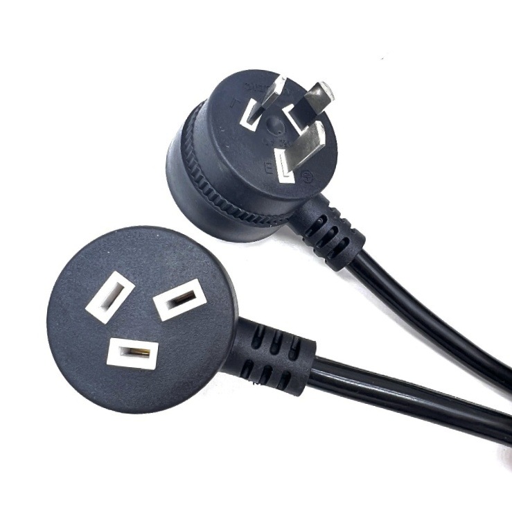 SAA认证 澳大利亚10A背驮式插头 澳规靠背式插头 澳标三芯延长线