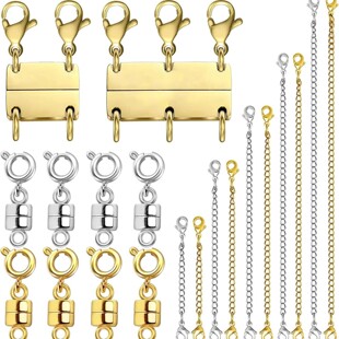 Cross-border selling 20-piece necklace magnetic buckle DIY jewelry chain multi-model box bracelet finishing magnetic buckle