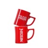 Creative square ceramic milk cup solid red glaze coffee cup supply promotional gift march cup formula logo wholesale