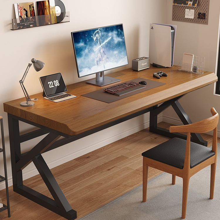 Solid Wood Computer Desk Student Home Writing Desk Simple Long Table Office Desk Double Desktop E-Sports Table