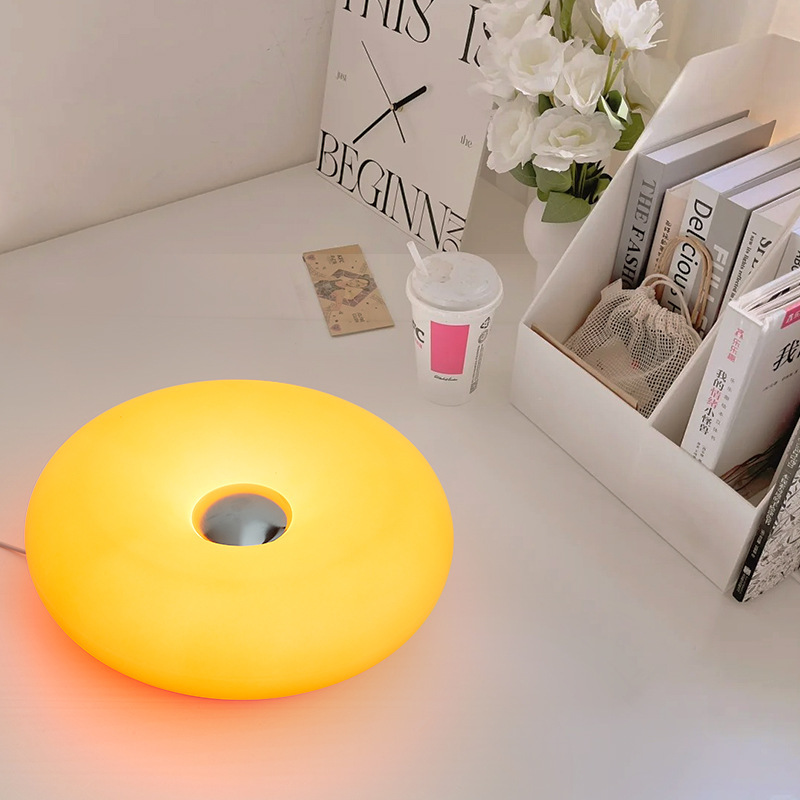 Donut Table Lamp Wangbili Night Light Bauhaus Bedside Lamp Mid-Century Style Touch Three-Color Dimming Atmosphere Light Rgb Donut Table Lamp Wangbili Night Light Bauhaus Bedside Lamp Mid-Century Style Touch Three-Color Dimming Atmosphere Light Rgb