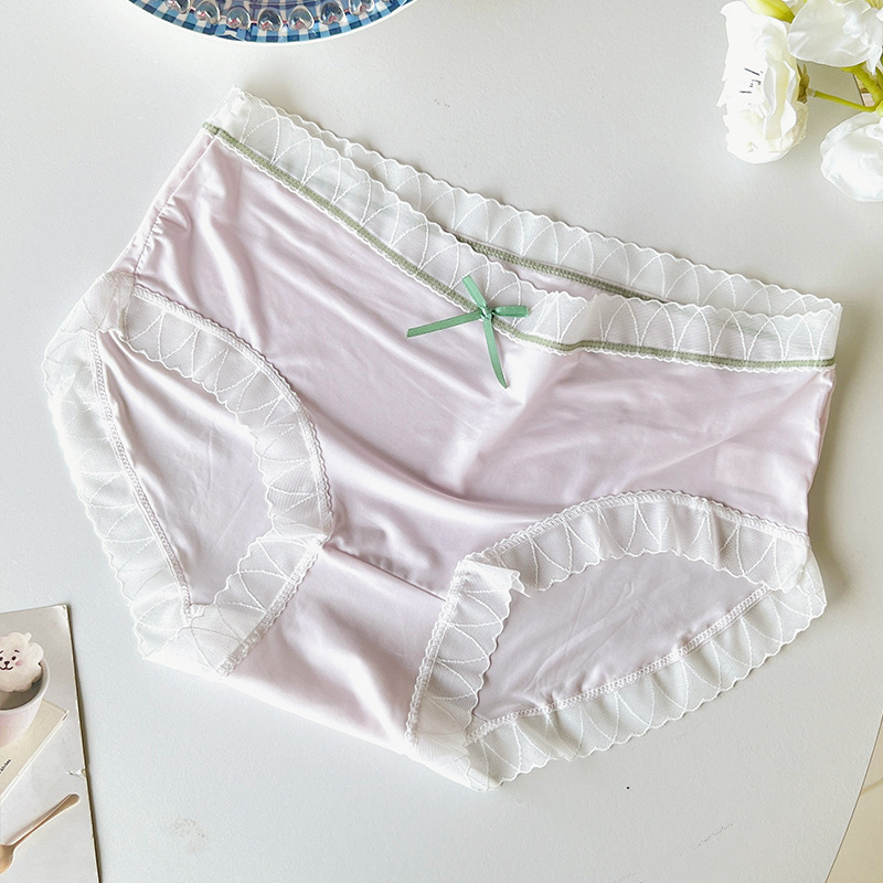Verano ligero hielo damas sin marcas calzoncillos cómodos transpirables antibacterianos entrepierna de algodón mediana cintura desnuda sensación de pantalones de chicas image 9
