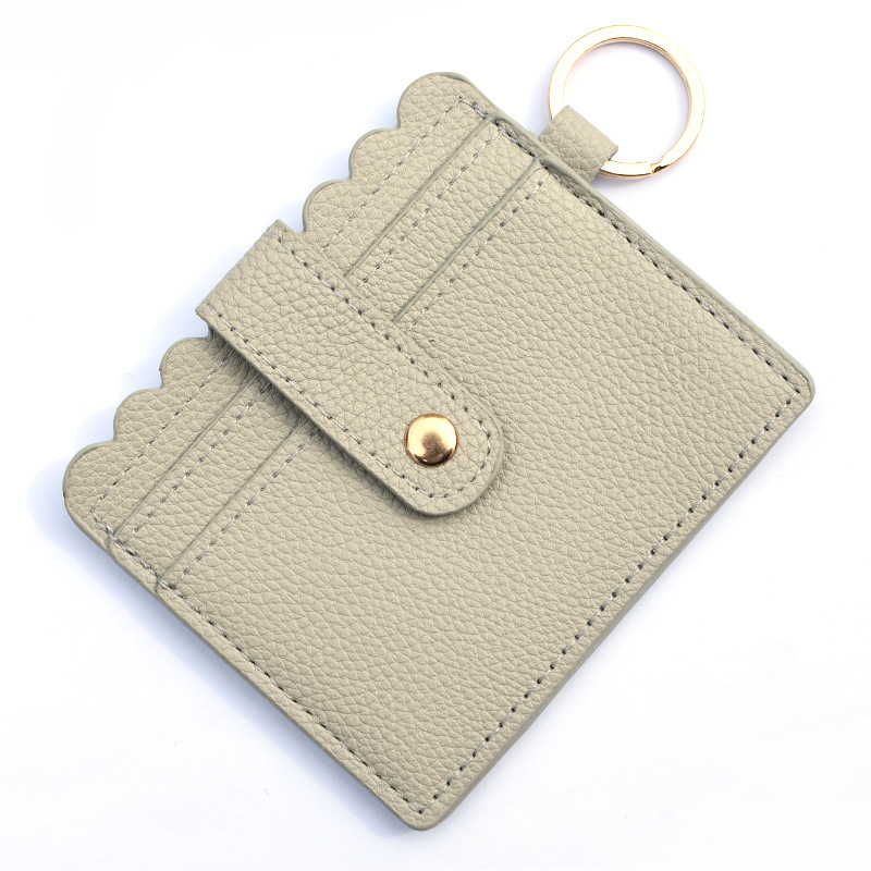 Color Block, Plaid, Flower Pattern Summer, Autumn Season Unisex Color Block Plaid Flower Pu Leather Zipper Buckle Card Holders