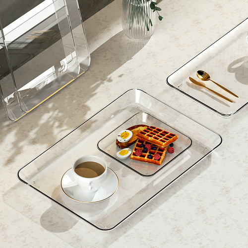 Rectangular plastic tray for home use, tea cup holder, tea tray with drainage, serving plate, commercial use, fast food restaurant, large size