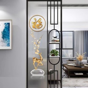 Stainless Steel Changhong Glass Partition Entrance Door Living Room Modern Simple Entrance Door Porch Decorative Hollow Screen Light Luxury