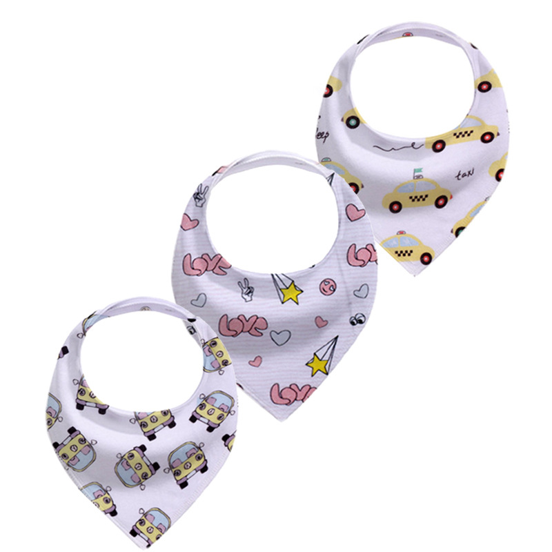 Pure Cotton Fleece Triangular Scarf Four Seasons Waterproof Bib Baby Bib Double Layer Dining Bib