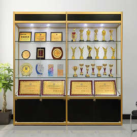 珠宝柜展示柜奖杯奖牌荣誉证书兑换礼品办公室产品展示架玻璃突贸