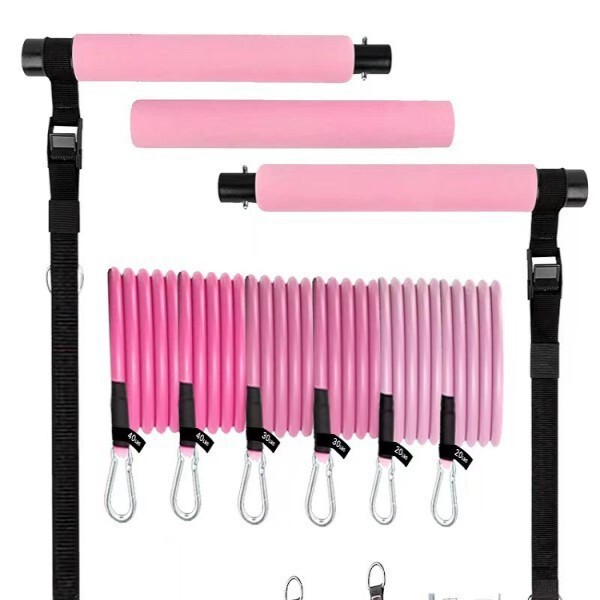 Yoga Fitness Bar Stretching Pilates Stick Women's Reinforced Pilates Women's Rope with Elastic Lifting Fitness Stick 11-Piece Set