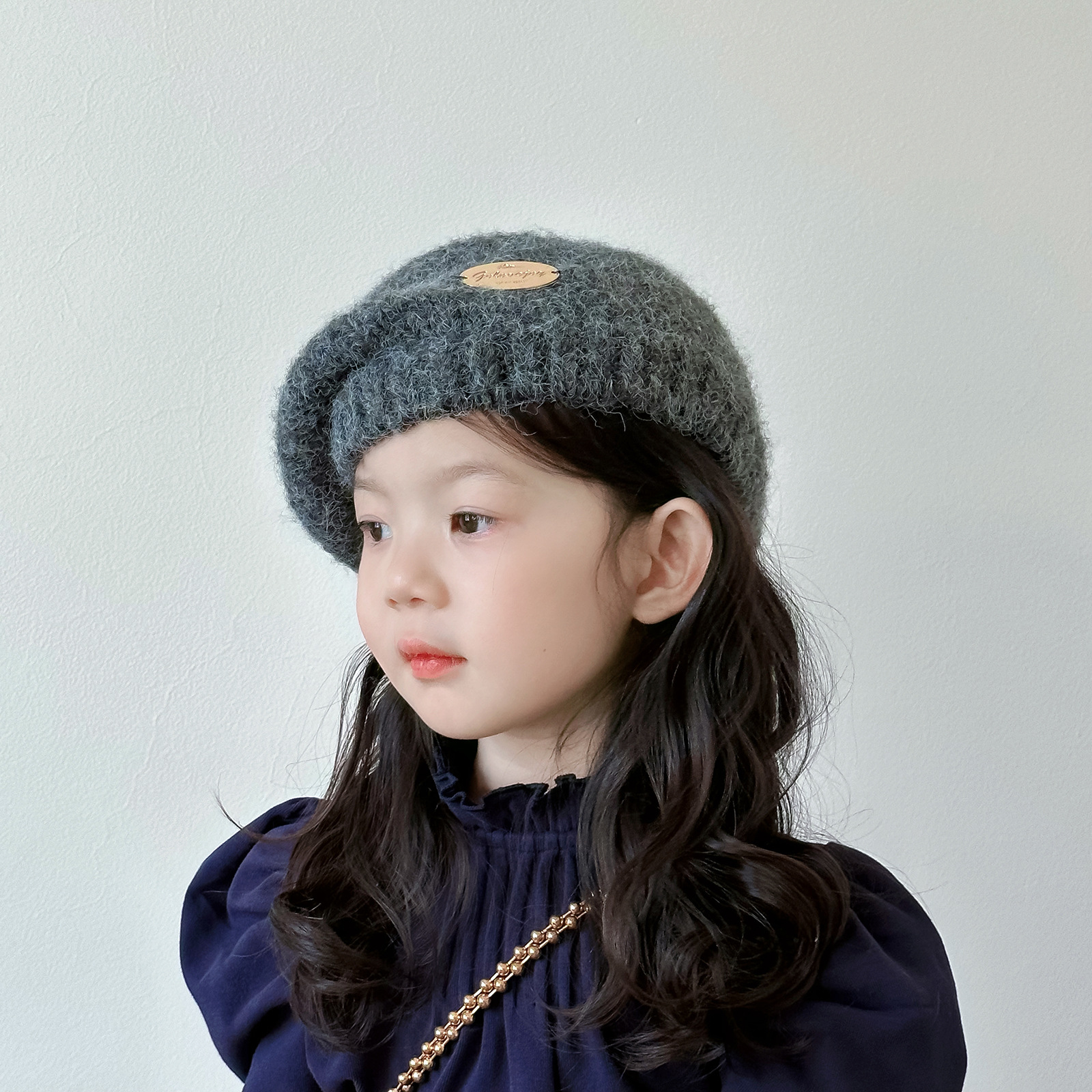 Unisex-Kindermützen Herbst/Winter Flut Unifarbene Künstlermützen Retro-Baskenmützen für Jungen und Mädchen_voghion.com