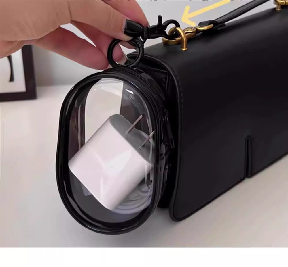 Transparente Datenkabel Aufbewahrungstasche, kleine staubdichte handgefertigte Baby-Display-Tasche, tragbare Tasche, Kopfhörer Aufbewahrungsbox, Organizer-Tasche