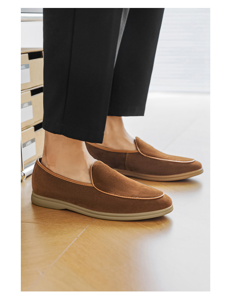 Men's Shoes Formal Shoes Spring New Loafers One Foot Stirrup Soybean Shoes_vogvips.com