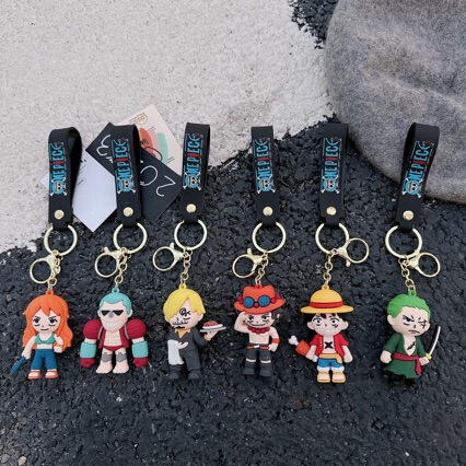 New One Piece anime keychain, featuring cartoon characters Luffy and Zoro, suitable for car keys, couple's bags, and as a decorative pendant New One Piece anime keychain, featuring cartoon characters Luffy and Zoro, suitable for car keys, couple's bags, and as a decorative pendant