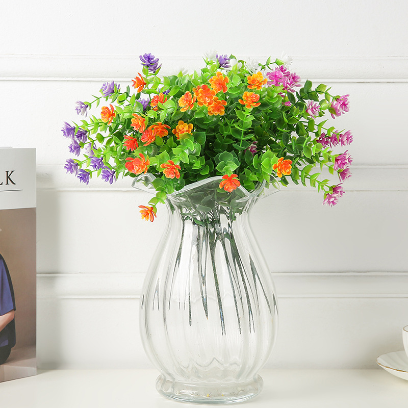 Flor de eucalipto artificial Luz de lujo avanzada sala de estar flor artificial decoración de la boda del Hotel Flor eterna flor falsa al por mayor