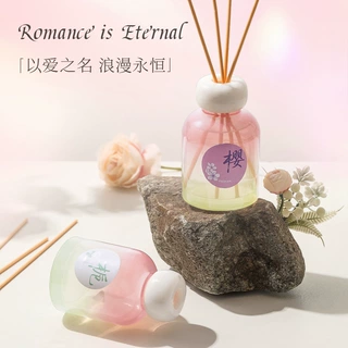 新款粉嫩樱花无火香薰卫生间家用室内持久香水精油酒店香氛摆件